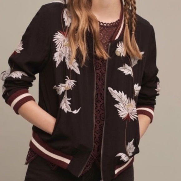 Anthropologie Jackets & Blazers - Anthropologie Elevenses Solstice Embroidered Bomber Jacket